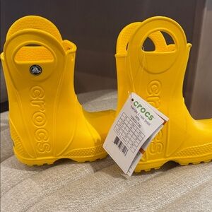 CROCS Kids Bright Yellow Rain Boots